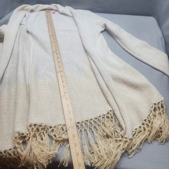 Lilly Pulitzer Tatum‎ Cardigan Gold Metallic Sweater Tassels Sz S - Picture 10 of 10